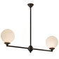 Meyda Lighting Salome 46" 2-Light Oil Rubbed Bronze Island Pendant Light With White Opal Shade Glass