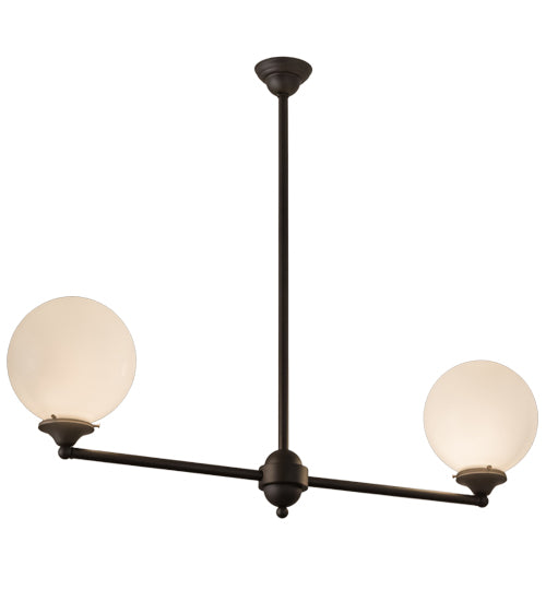 Meyda Lighting Salome 46" 2-Light Oil Rubbed Bronze Island Pendant Light With White Opal Shade Glass