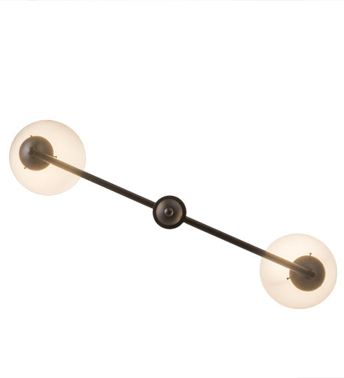 Meyda Lighting Salome 46" 2-Light Oil Rubbed Bronze Island Pendant Light With White Opal Shade Glass