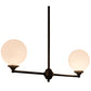 Meyda Lighting Salome 46" 2-Light Oil Rubbed Bronze Island Pendant Light With White Opal Shade Glass