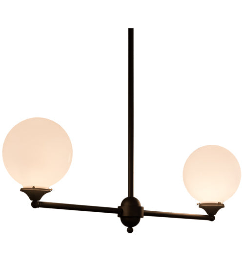 Meyda Lighting Salome 46" 2-Light Oil Rubbed Bronze Island Pendant Light With White Opal Shade Glass