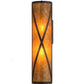 Meyda Lighting Saltire Craftsman 5" 2-Light Mahogany Bronze Wall Sconce With Amber Mica Shade Glass