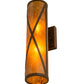 Meyda Lighting Saltire Craftsman 5" 2-Light Mahogany Bronze Wall Sconce With Amber Mica Shade Glass