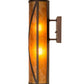 Meyda Lighting Saltire Craftsman 5" 2-Light Mahogany Bronze Wall Sconce With Amber Mica Shade Glass