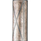 Meyda Lighting Saltire Craftsman 6" 2-Light Pewter Wall Sconce With Silver Mica Shade Glass