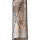 Meyda Lighting Saltire Craftsman 6" 2-Light Pewter Wall Sconce With Silver Mica Shade Glass