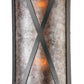 Meyda Lighting Saltire Craftsman 6" 2-Light Pewter Wall Sconce With Silver Mica Shade Glass
