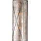 Meyda Lighting Saltire Craftsman 6" 2-Light Pewter Wall Sconce With Silver Mica Shade Glass