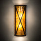 Meyda Lighting Saltire Craftsman 7" 2-Light Mahogany Bronze Wall Sconce With Amber Mica Shade Glass