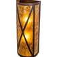 Meyda Lighting Saltire Craftsman 7" 2-Light Mahogany Bronze Wall Sconce With Amber Mica Shade Glass