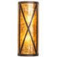 Meyda Lighting Saltire Craftsman 7" 2-Light Mahogany Bronze Wall Sconce With Amber Mica Shade Glass