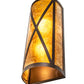 Meyda Lighting Saltire Craftsman 7" 2-Light Mahogany Bronze Wall Sconce With Amber Mica Shade Glass