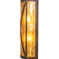 Meyda Lighting Saltire Craftsman 7" 2-Light Mahogany Bronze Wall Sconce With Amber Mica Shade Glass