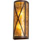 Meyda Lighting Saltire Craftsman 7" 2-Light Mahogany Bronze Wall Sconce With Amber Mica Shade Glass