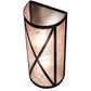 Meyda Lighting Saltire Craftsman 7" 2-Light Textured Black Wall Sconce With Silver Mica Shade Glass