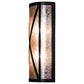 Meyda Lighting Saltire Craftsman 7" 2-Light Textured Black Wall Sconce With Silver Mica Shade Glass