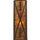 Meyda Lighting Saltire Craftsman 7" Mahogany Bronze Wall Sconce With Amber Mica Shade Glass