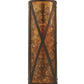 Meyda Lighting Saltire Craftsman 7" Mahogany Bronze Wall Sconce With Amber Mica Shade Glass