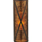 Meyda Lighting Saltire Craftsman 7" Mahogany Bronze Wall Sconce With Amber Mica Shade Glass