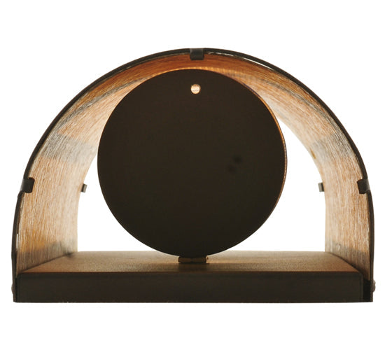 Meyda Lighting Saltire Craftsman 7" Mahogany Bronze Wall Sconce With Amber Mica Shade Glass
