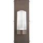Meyda Lighting Saltire Craftsman 7" Mahogany Bronze Wall Sconce With Amber Mica Shade Glass
