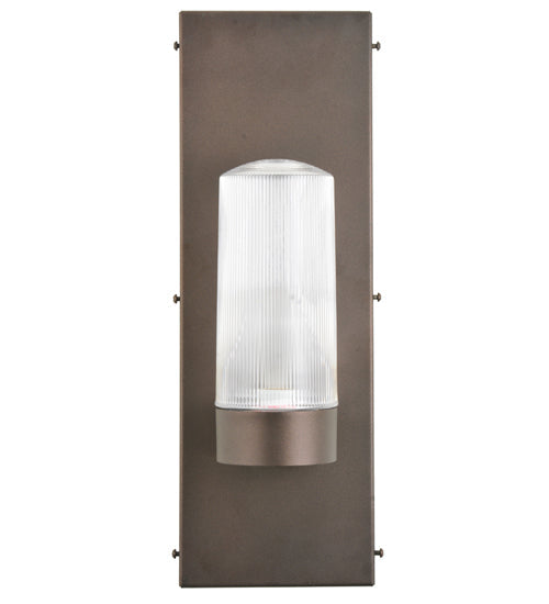 Meyda Lighting Saltire Craftsman 7" Mahogany Bronze Wall Sconce With Amber Mica Shade Glass