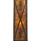 Meyda Lighting Saltire Craftsman 7" Mahogany Bronze Wall Sconce With Amber Mica Shade Glass