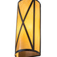 Meyda Lighting Saltire Craftsman 7" Oil Rubbed Bronze Wall Sconce With Beige Tawnyrock Idalight Shade Glass
