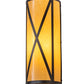 Meyda Lighting Saltire Craftsman 7" Oil Rubbed Bronze Wall Sconce With Beige Tawnyrock Idalight Shade Glass
