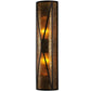 Meyda Lighting Saltire Craftsman 8" 2-Light Mahogany Bronze Wall Sconce With Amber Mica Shade Glass