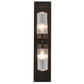 Meyda Lighting Saltire Craftsman 8" 2-Light Mahogany Bronze Wall Sconce With Amber Mica Shade Glass