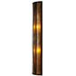 Meyda Lighting Saltire Craftsman 8" 2-Light Mahogany Bronze Wall Sconce With Amber Mica Shade Glass