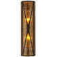 Meyda Lighting Saltire Craftsman 8" 2-Light Mahogany Bronze Wall Sconce With Amber Mica Shade Glass