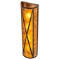 Meyda Lighting Saltire Craftsman 8" 4-Light Mahogany Bronze Wall Sconce With Amber Mica Shade Glass