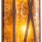 Meyda Lighting Saltire Craftsman 8" 4-Light Mahogany Bronze Wall Sconce With Amber Mica Shade Glass