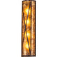 Meyda Lighting Saltire Craftsman 8" 4-Light Mahogany Bronze Wall Sconce With Amber Mica Shade Glass