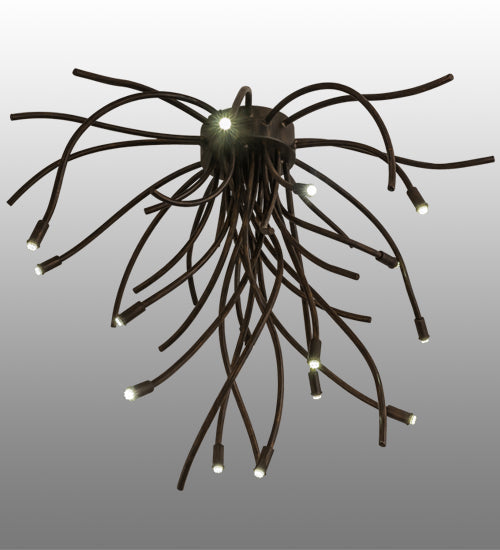 Meyda Lighting Samara 40" 15-Light LED Delmonico Bronze Flush Mount Light