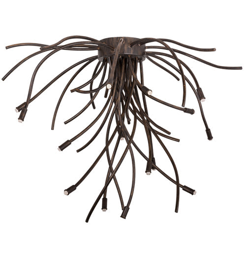 Meyda Lighting Samara 40" 15-Light LED Delmonico Bronze Flush Mount Light