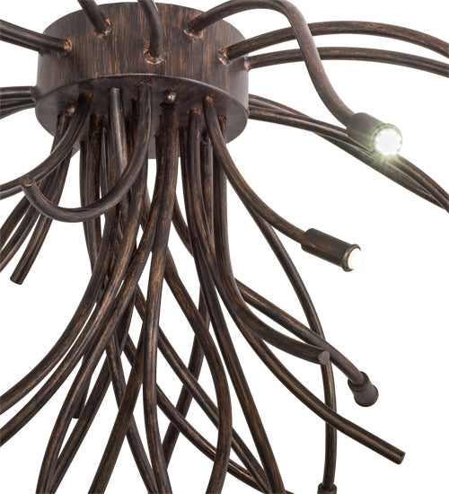 Meyda Lighting Samara 40" 15-Light LED Delmonico Bronze Flush Mount Light