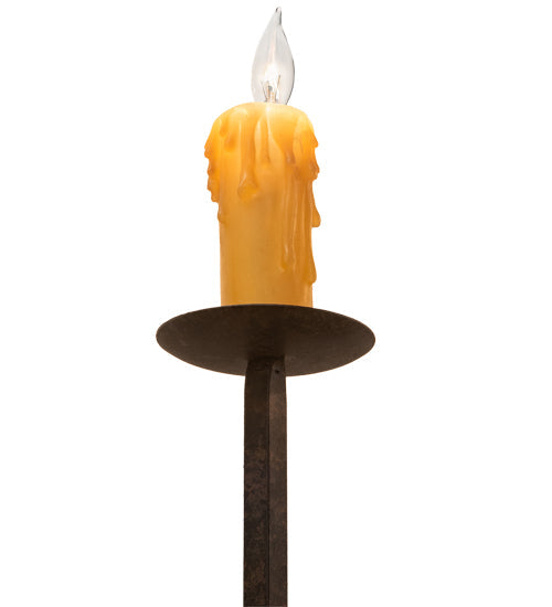 Meyda Lighting Samuel 14" 2-Light Coffee Bean Wall Sconce With Ivory Faux Candlelight
