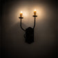 Meyda Lighting Samuel 14" 2-Light Coffee Bean Wall Sconce With Ivory Faux Candlelight