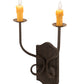 Meyda Lighting Samuel 14" 2-Light Coffee Bean Wall Sconce With Ivory Faux Candlelight