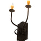 Meyda Lighting Samuel 14" 2-Light Coffee Bean Wall Sconce With Ivory Faux Candlelight