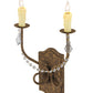 Meyda Lighting Samuel 14" 2-Light Pompeii Gold Wall Sconce With Ivory Faux Candlelight