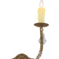 Meyda Lighting Samuel 14" 2-Light Pompeii Gold Wall Sconce With Ivory Faux Candlelight