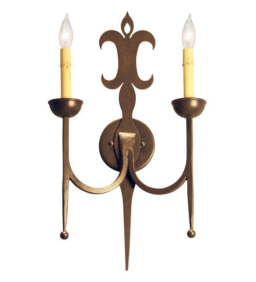 Meyda Lighting San Simone 14" 2-Light Gilded Tobacco Wall Sconce