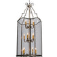 Meyda Lighting Sanctuary 31" 15-Light 3-Tier Antique Brass Pendant Light With Crystal Idalight Shade Glass