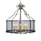 Meyda Lighting Sanctuary 36" 10-Light Antique Brass Pendant Light With Clear Crystal Idalight Shade Glass