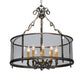 Meyda Lighting Sanctuary 36" 10-Light Antique Brass Pendant Light With Clear Crystal Idalight Shade Glass
