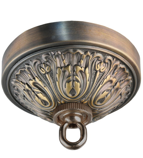 Meyda Lighting Sanctuary 36" 10-Light Antique Brass Pendant Light With Clear Crystal Idalight Shade Glass